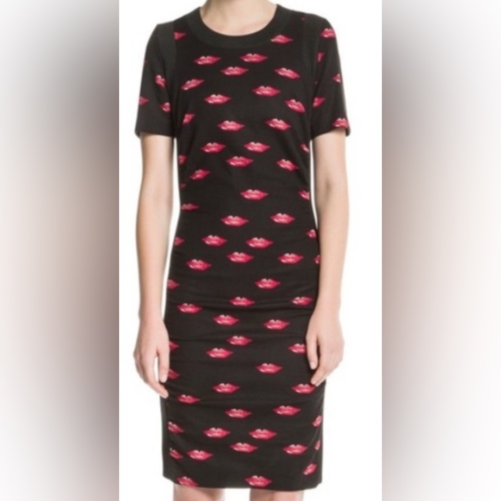 Bimba Y Lola Mini Dress in Lips Print Size S (EU36/US Size 6)